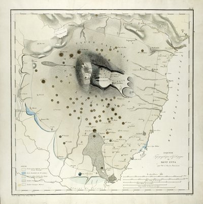Topographical and Geological Study of Mount Etna by Elie de Beaumont